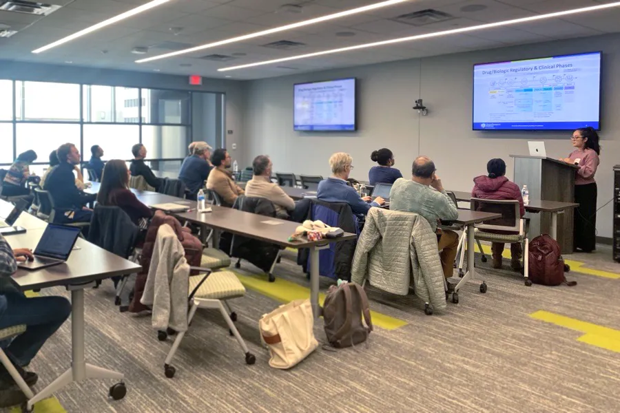 Andrea Cruz, PhD presenting “Clinical Trial Design and Considerations for Success”