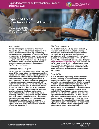 Expanded Access of an Investigational Product Document