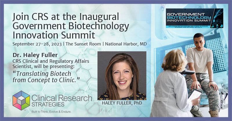 Join CRS at the 2023 Government Biotechnology Innovation Summit