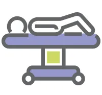 Patient on exam table icon